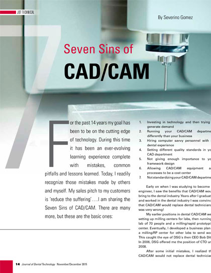 Seven Sins of CAD/CAM